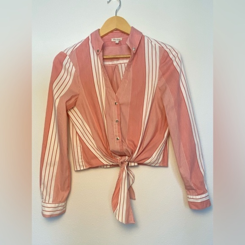 RIVER‎ ISLAND CROP TIE BUTTON UP BLOUSE